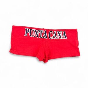 PUNTA CANA Red Micro Shorts